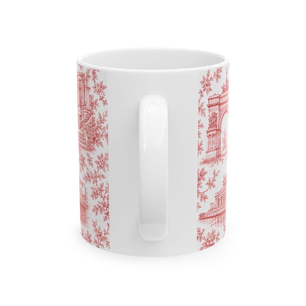 Park Slope Red Toile de Jouy Mug | NYC Chinoiserie Ceramic Coffee Cup