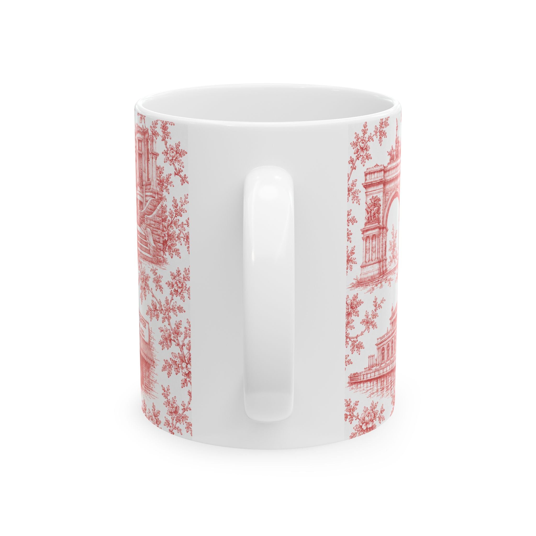Park Slope Red Toile de Jouy Mug | NYC Chinoiserie Ceramic Coffee Cup
