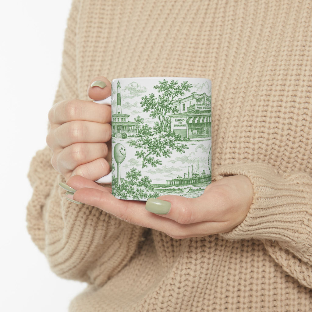 Atlantic City Green Toile de Jouy 11oz Mug