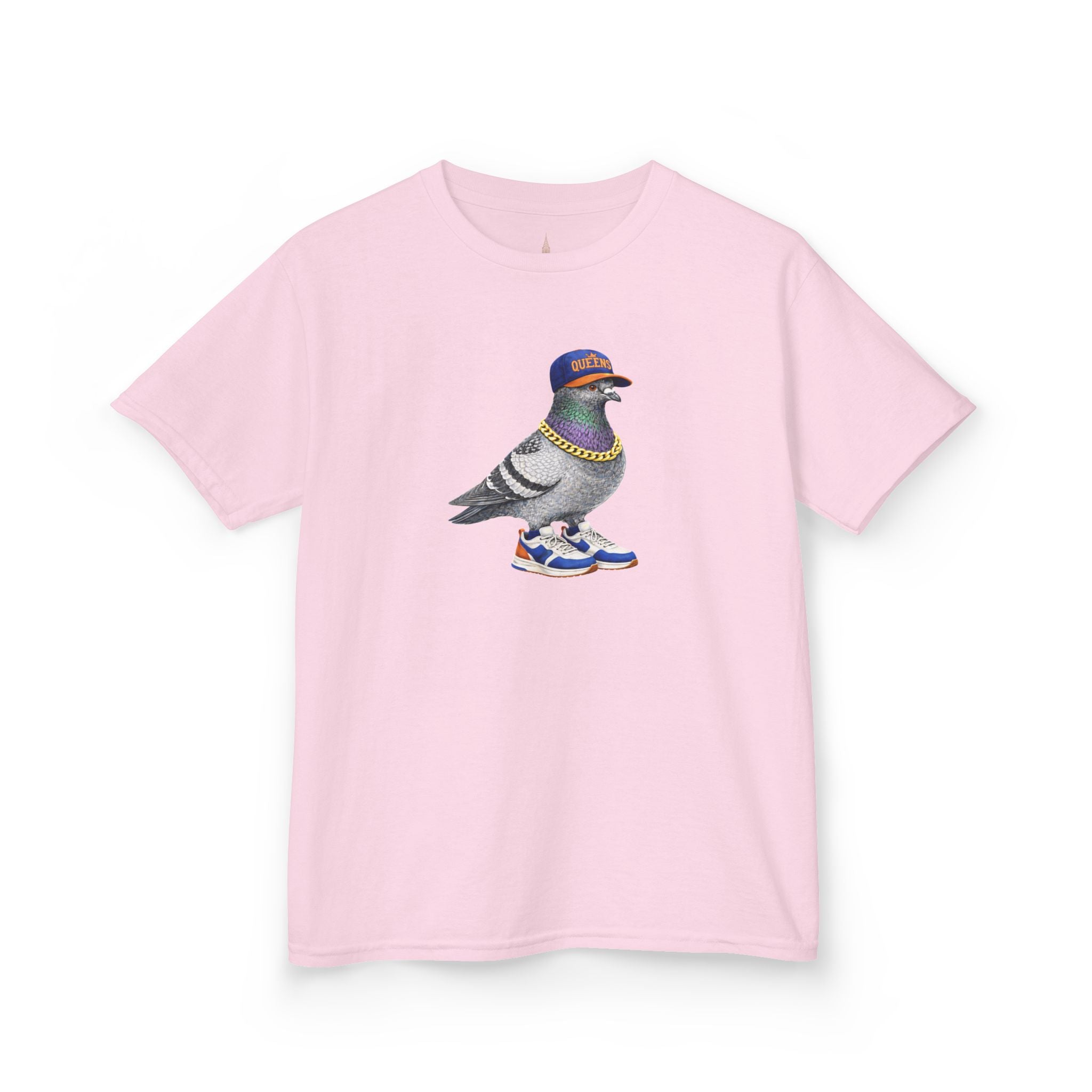 Customizable Queens NYC Pigeon Kid Tee —  Cute Bird  Baseball Fan T-Shirt for Children