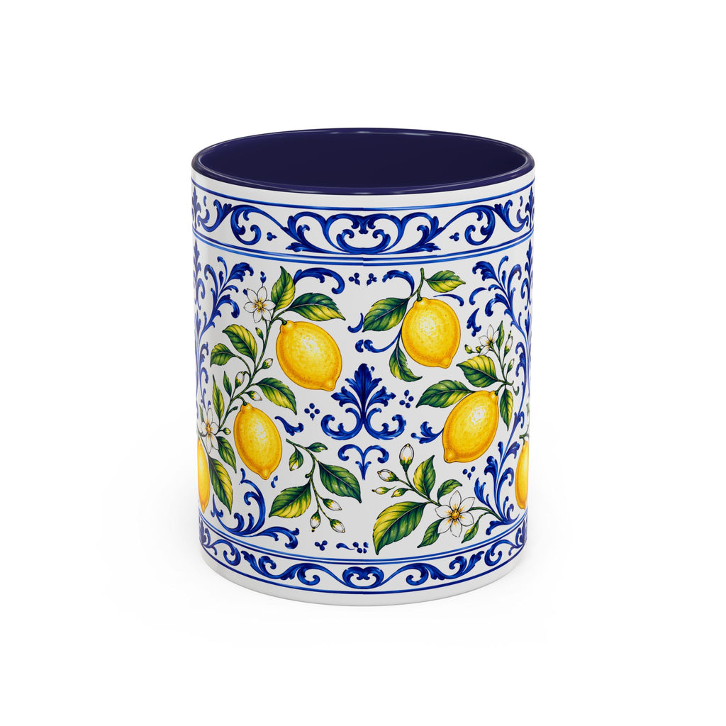 Little Italy Amalfi Blue with Lemon Mug — Blue Ceramic Kitchen Mug (11oz)
