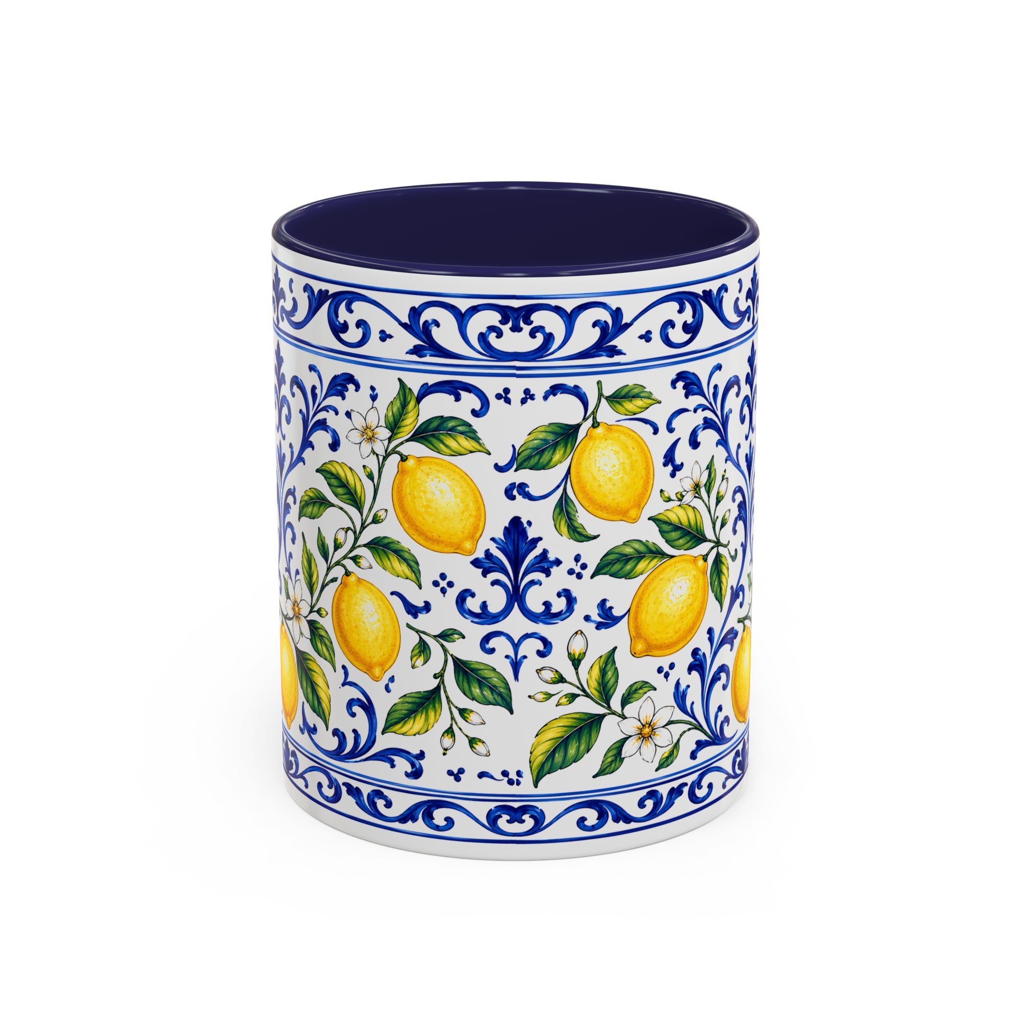 Little Italy Amalfi Blue with Lemon Mug — Blue Ceramic Kitchen Mug (11oz)
