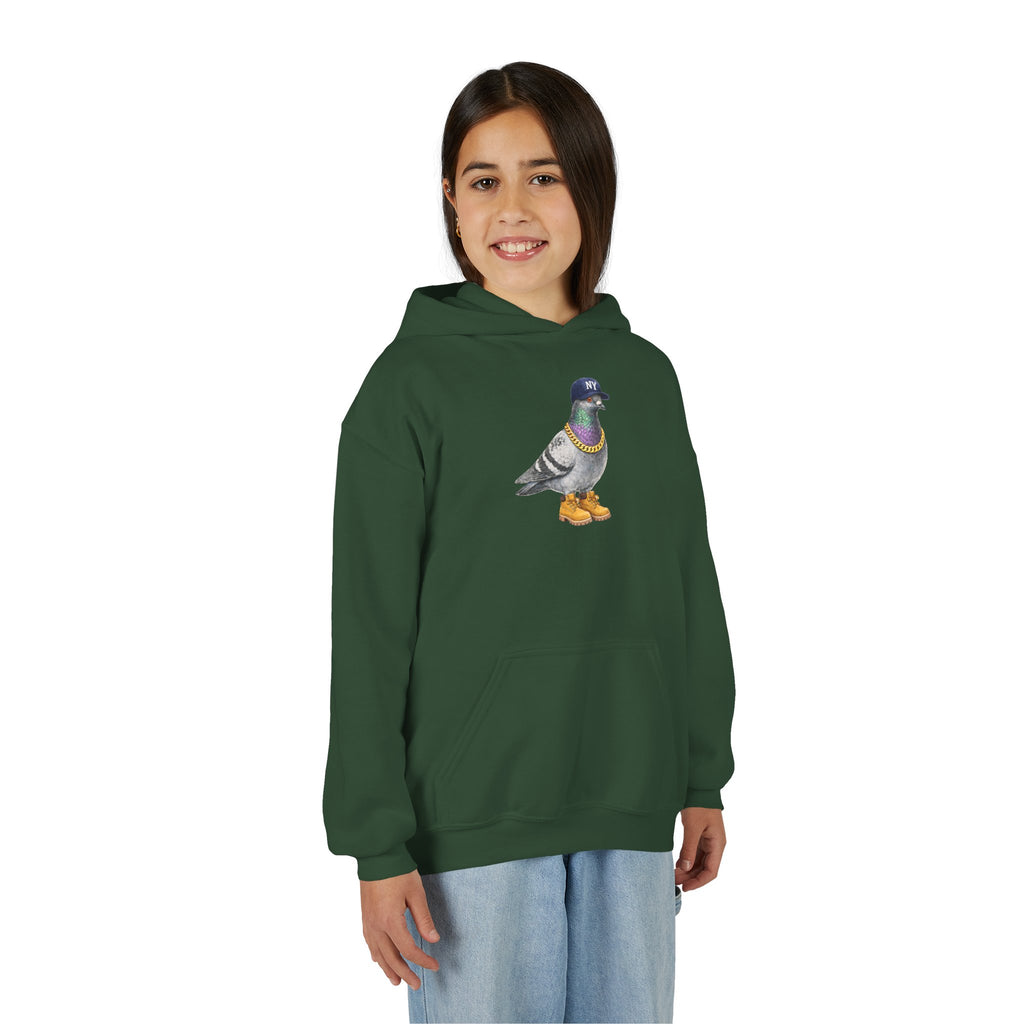 Customizable Bronx NYC Pigeon NYC Kids Hoodie | New York Baseball Sports Fan Bird Lovers Childrens Hooded Sweatshirt