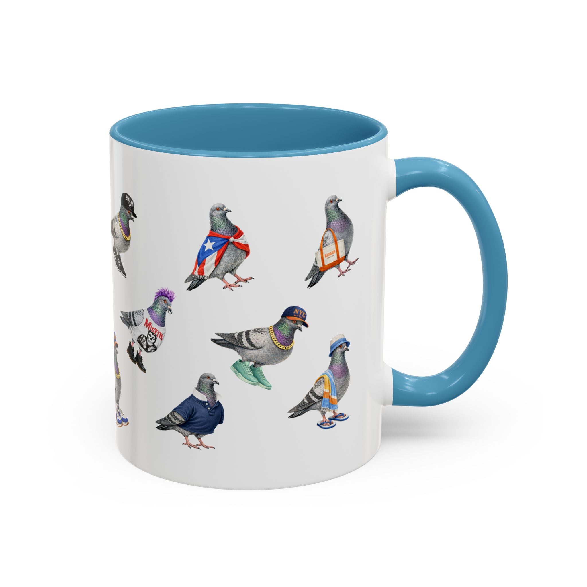 Pigeons of New York Colorful Mug | NYC Pigeon Bird Lovers Coffee Cup
