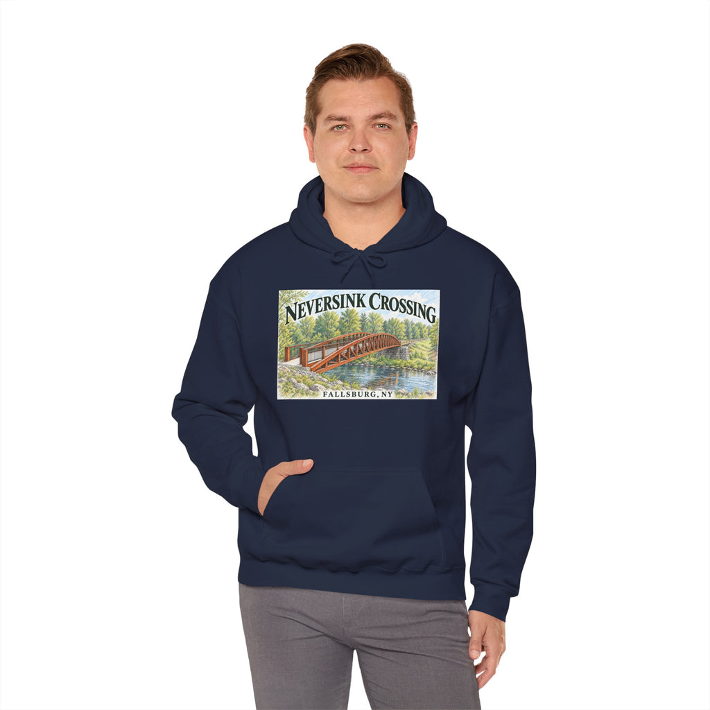 Neversink Crossing Fallsburg Catskills Upstate New York Pullover Hoodie