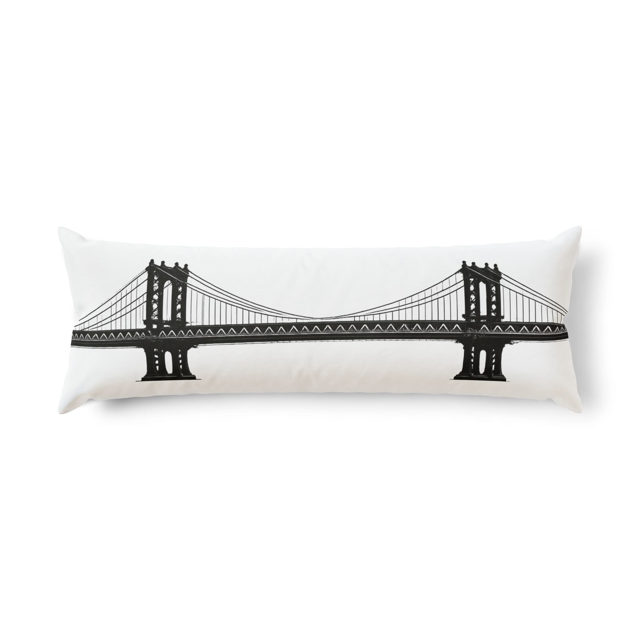 Manhattan Bridge Silhouette Pillow – Minimalist Cityscape Decor