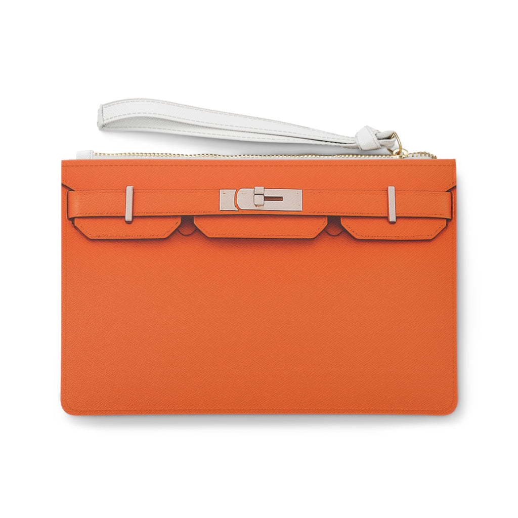 Canal Street Orange Clutch Bag — Elegant Wristlet Purse for Evening & Gifts