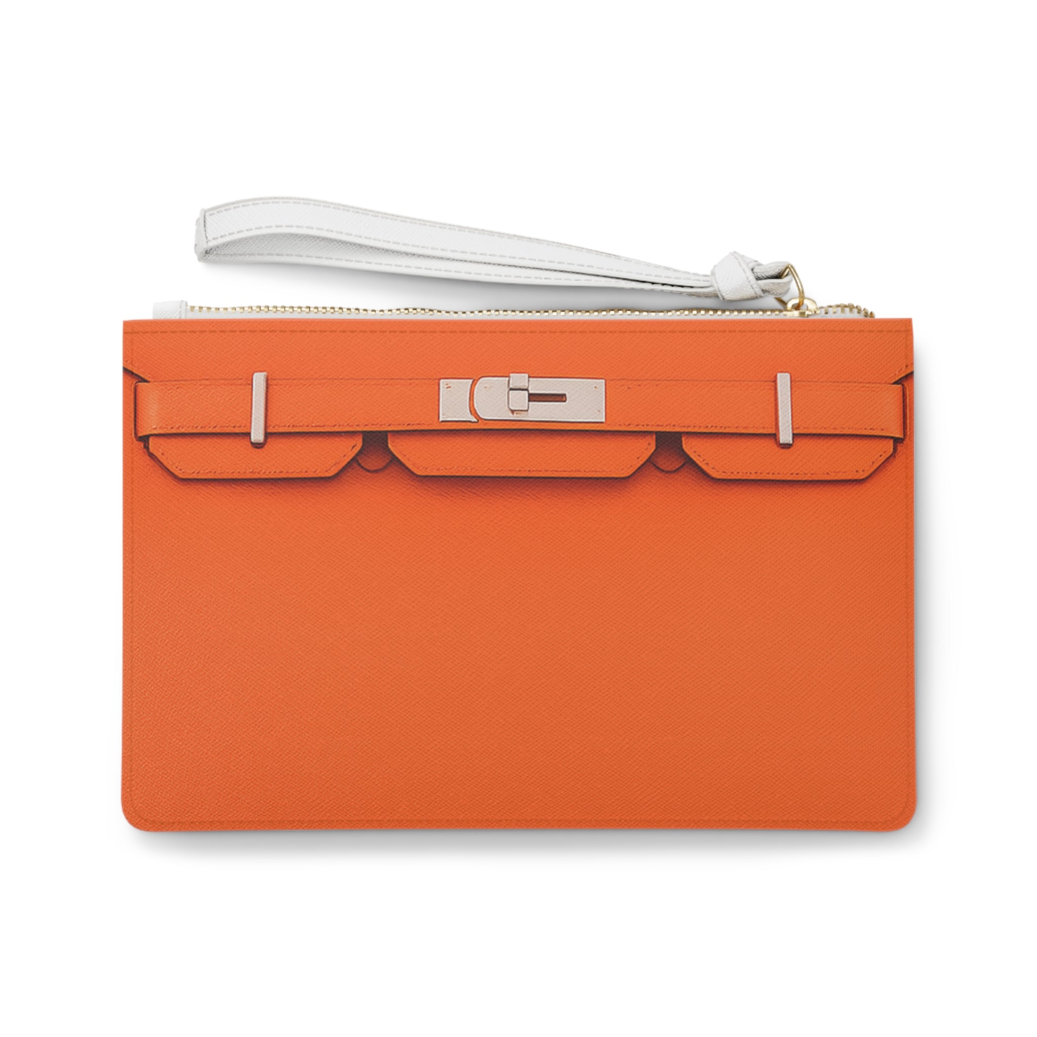 Canal Street Orange Clutch Bag — Elegant Wristlet Purse for Evening & Gifts