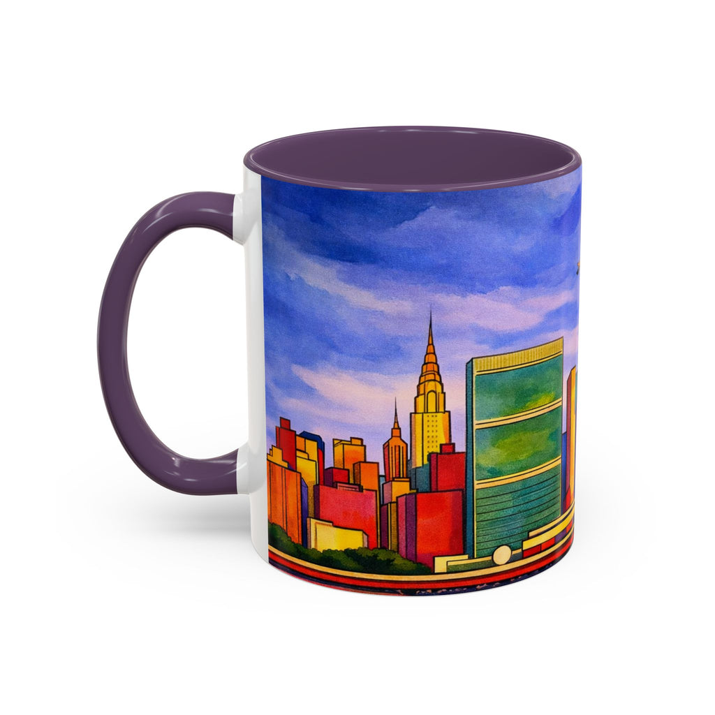 Over The Town  Marc Chagall-inspired Fan Art Manhattan Skyline NYC Accent Coffee Mug
