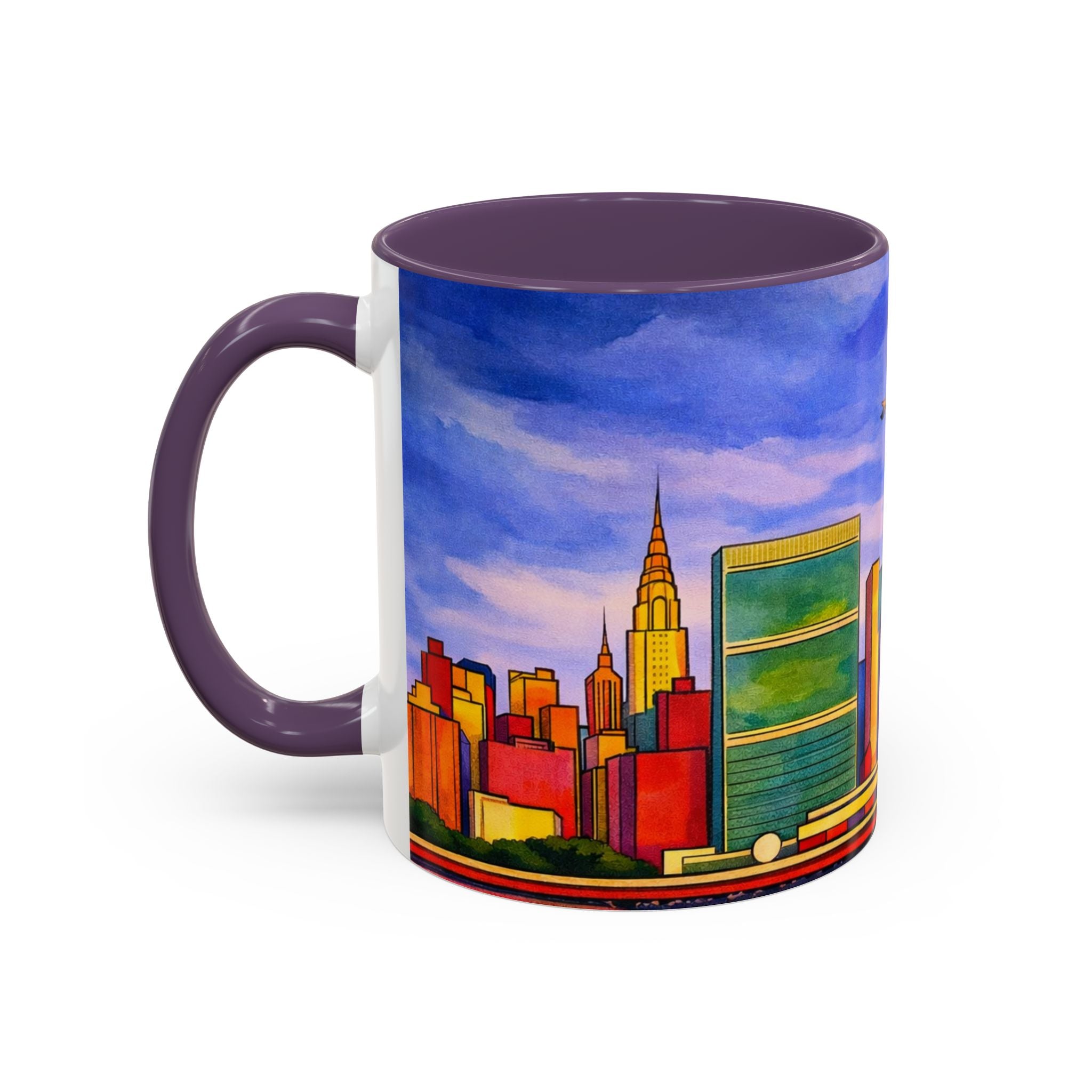 Over The Town  Marc Chagall-inspired Fan Art Manhattan Skyline NYC Accent Coffee Mug