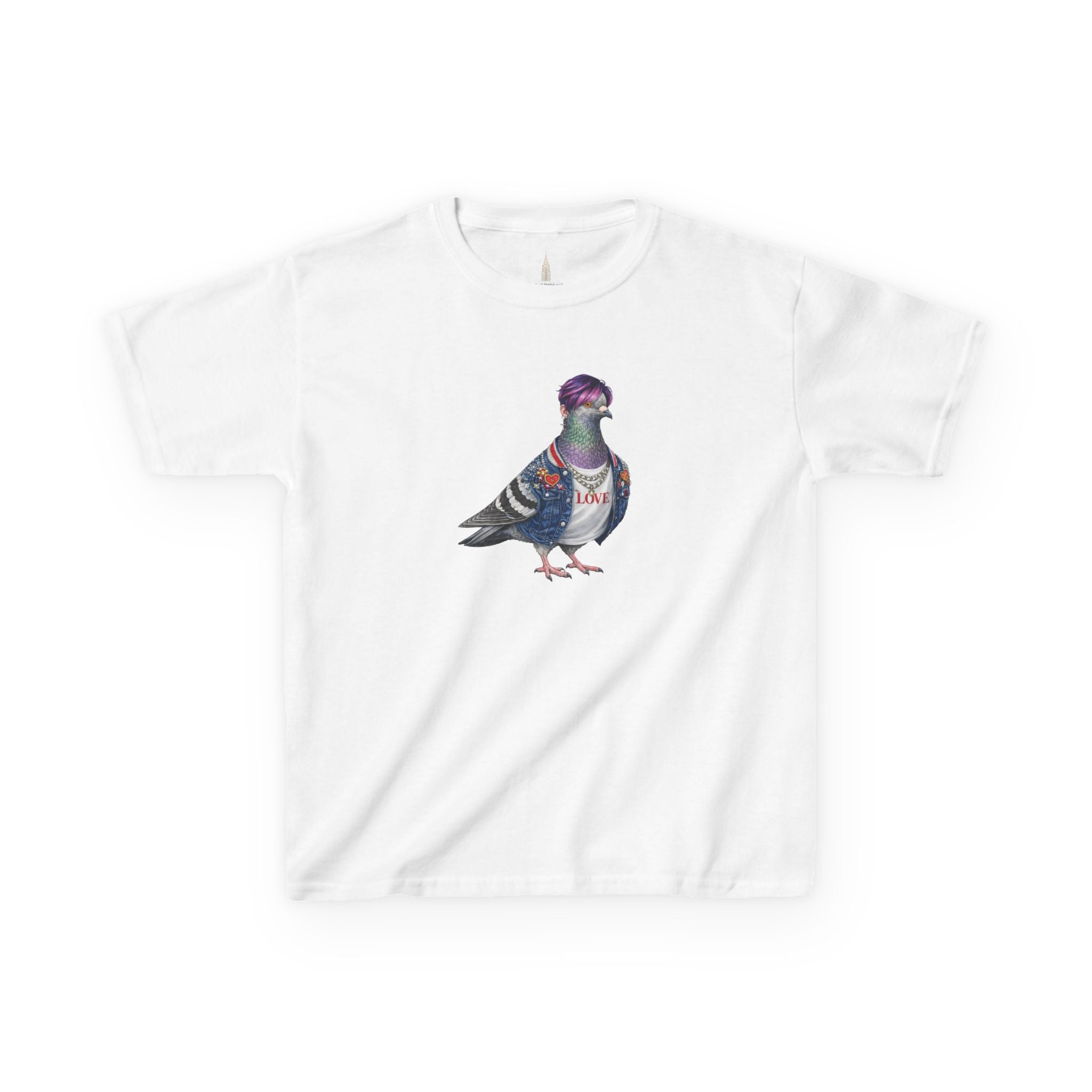 Customizable Koreatown NYC Pigeon Kids KPop Tee — Cute Bird K-Pop T-Shirt for Children