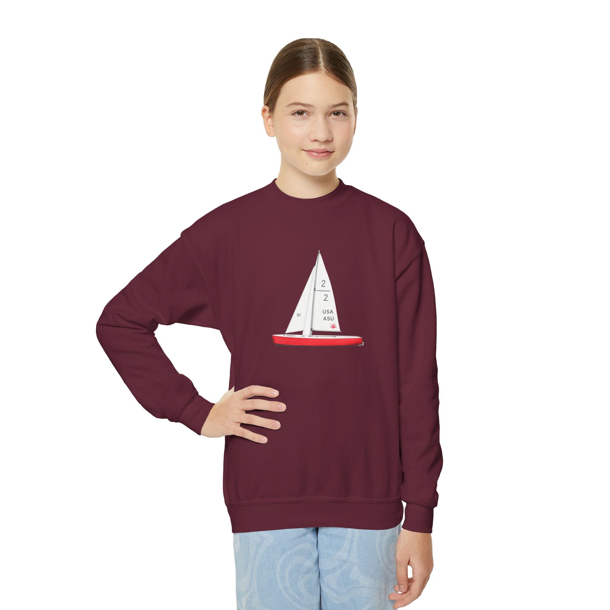 Central Park Model Sailboat NYC Kids Sweatshirt —  New York Sailboat Graphic Childrens Sweater