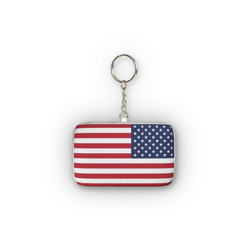 American Flag Mini Plush Keychain - Coastal Style Bag Charm