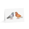 Romeo & Juliet Romantic Pigeon Illustration Greeting Cards | Forbidden Love Card