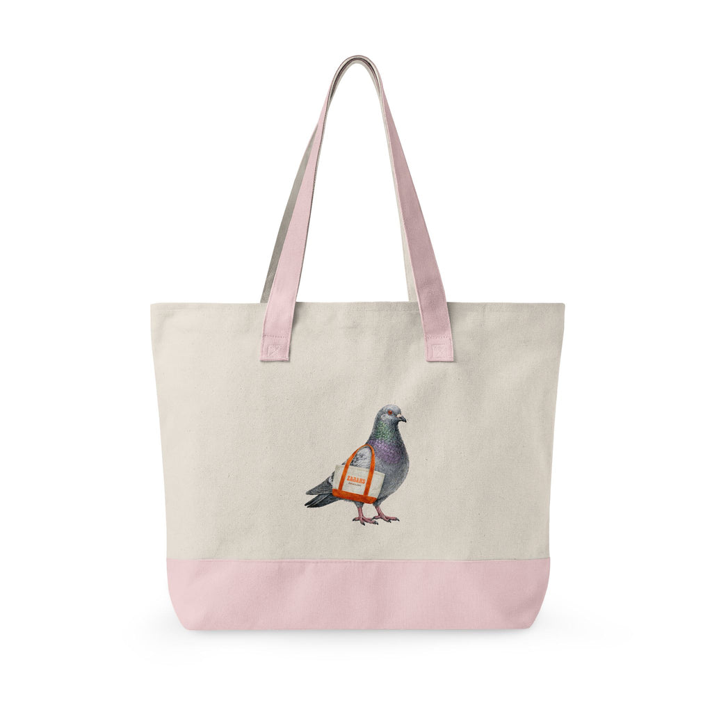 Upper West Side NYC Pigeon Zippered Canvas Grocery Tote    The New Yorker UWS Bird Lovers Grocery Bag