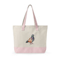 Upper West Side NYC Pigeon Zippered Canvas Grocery Tote    The New Yorker UWS Bird Lovers Grocery Bag