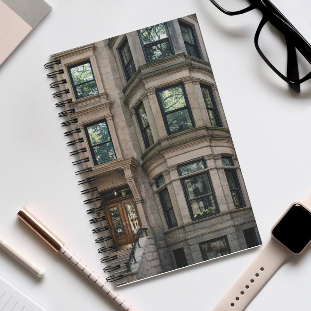 Diario en espiral Brownstone de Nueva York Cuaderno de la ciudad de Nueva York