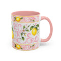 Little Italy Amalfi Pink Lemon 4 Accent Mug — La Dolce Vita Ceramic Kitchen Mug (11oz)