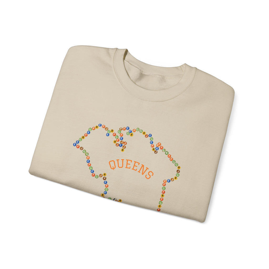 Queens Map Subway Signs Sweatshirt | NYC Crewneck Sweater