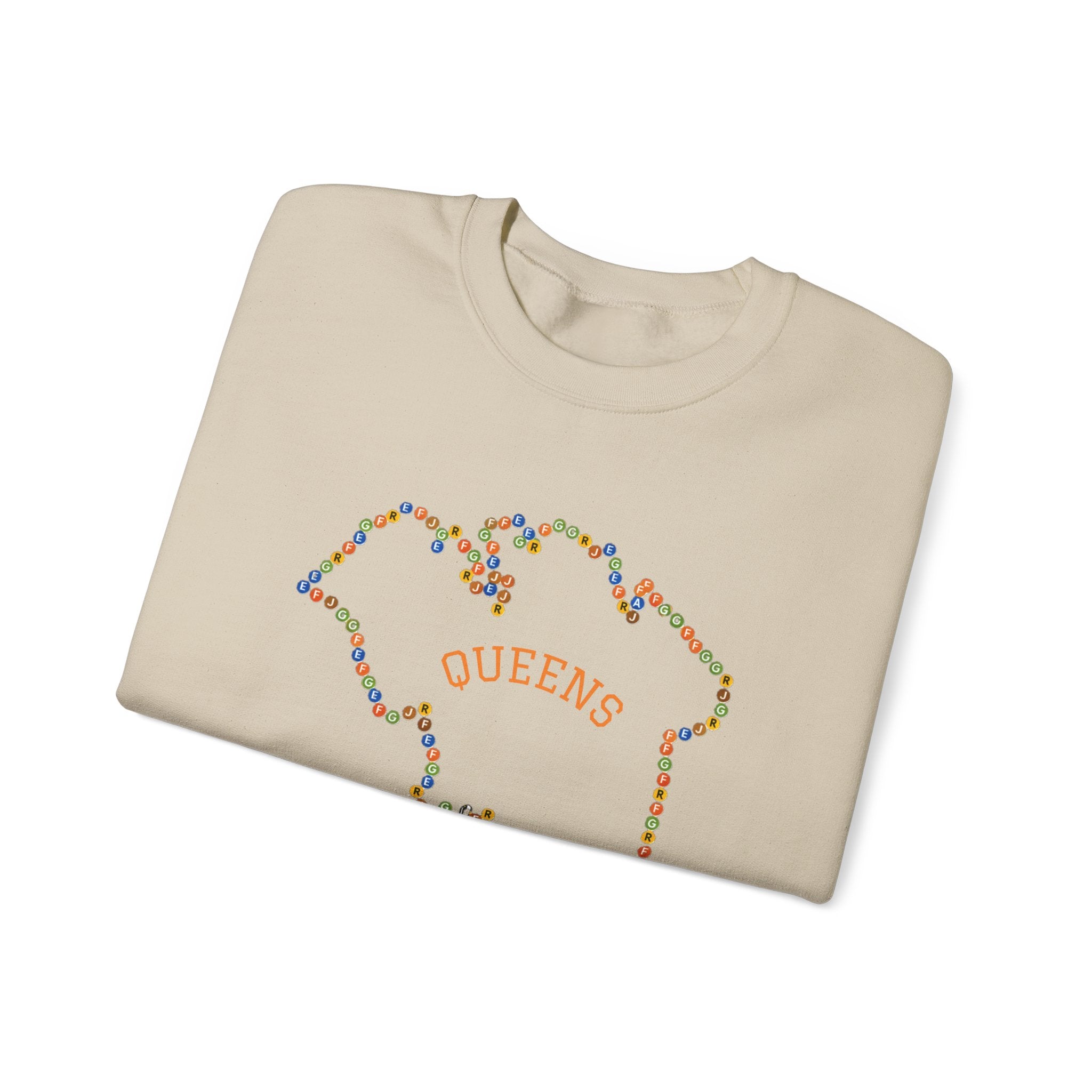 Queens Map Subway Signs Sweatshirt | NYC Crewneck Sweater