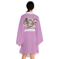 Chinatown Dragon Kimono Robe — Pink and Green Chinese Dragon Long Sleeve House Robe