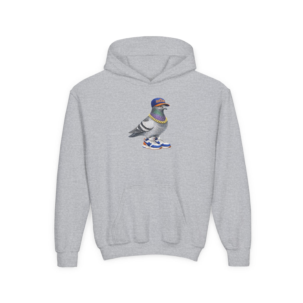 Sudadera con capucha personalizable Queens NYC Pigeon NYC para niños | Sudadera con capucha infantil de amantes de los pájaros para aficionados al béisbol de Nueva York