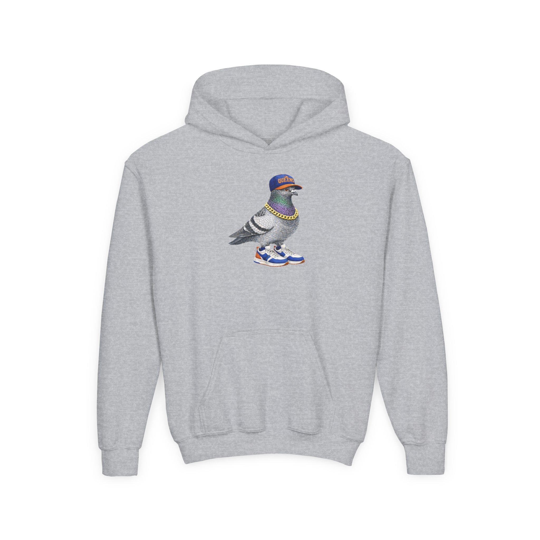 Sudadera con capucha personalizable Queens NYC Pigeon NYC para niños | Sudadera con capucha infantil de amantes de los pájaros para aficionados al béisbol de Nueva York
