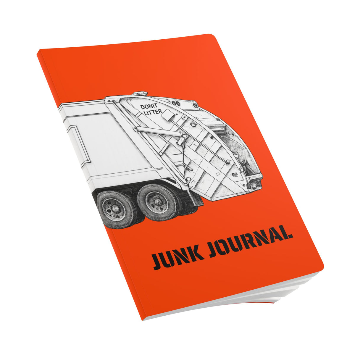Junk Journal Softcover — Orange Garbage Truck Notebook