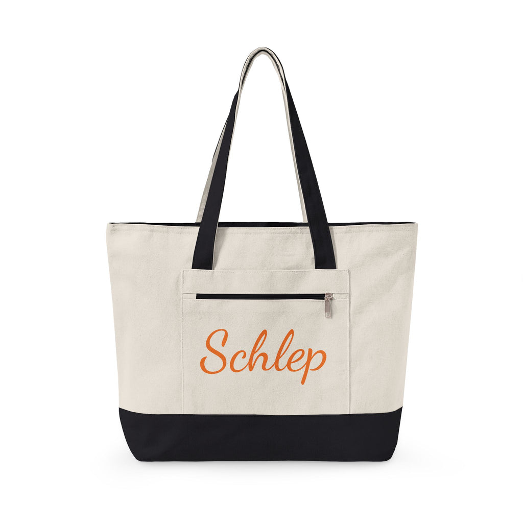 Schlep Zippered Canvas Tote Bag | Grocery Schlepping Subway Tote