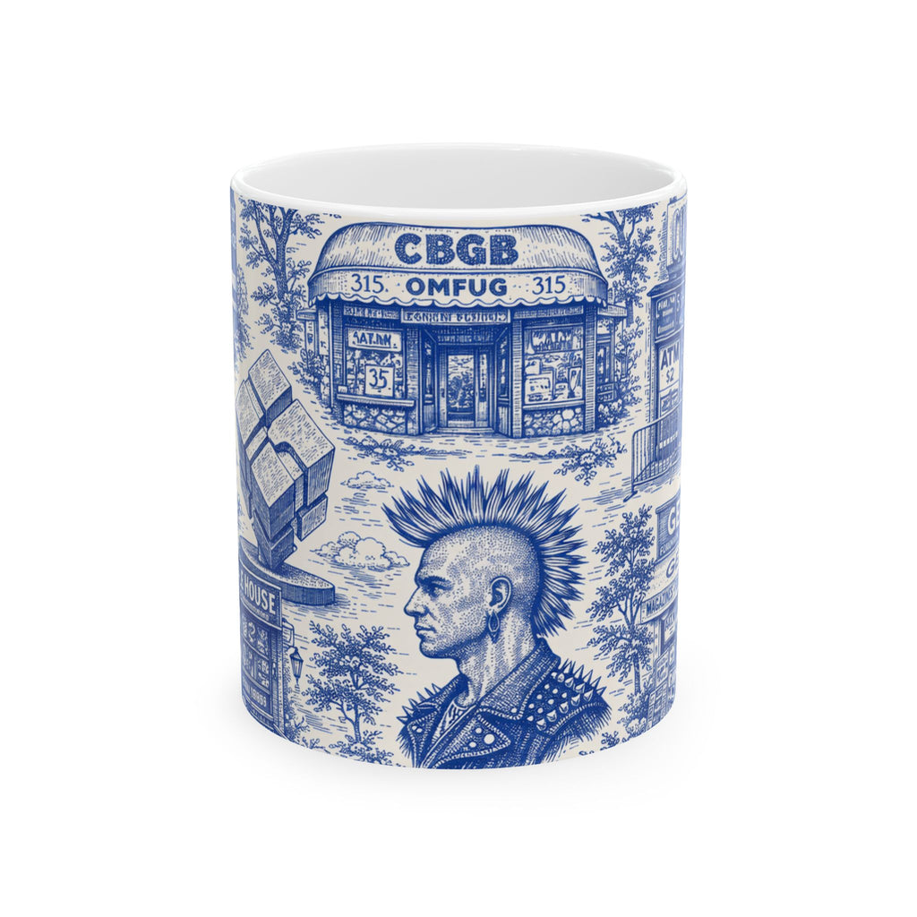 East Village Blue Toile de Jouy Mug | NYC Chinoiserie Ceramic Mug