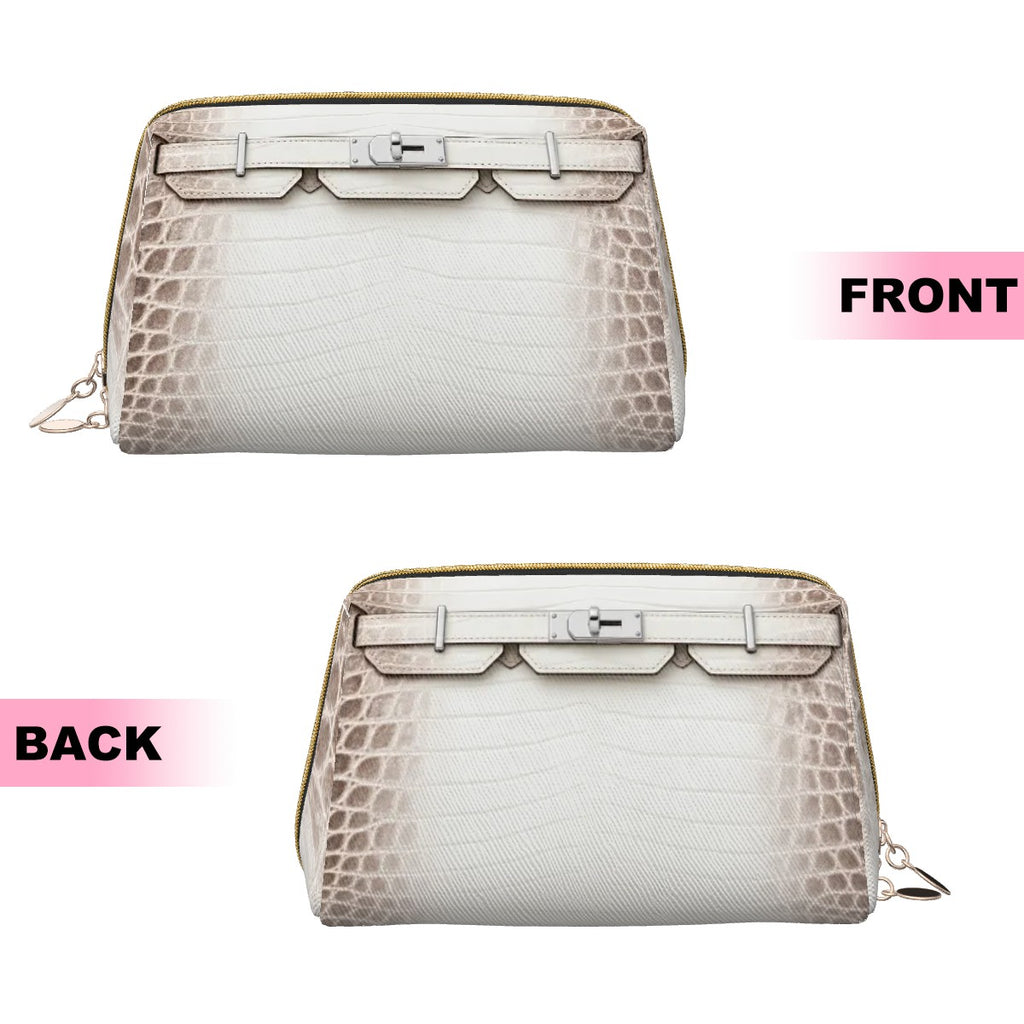 Canal Street White PVC Leather Makeup Bag