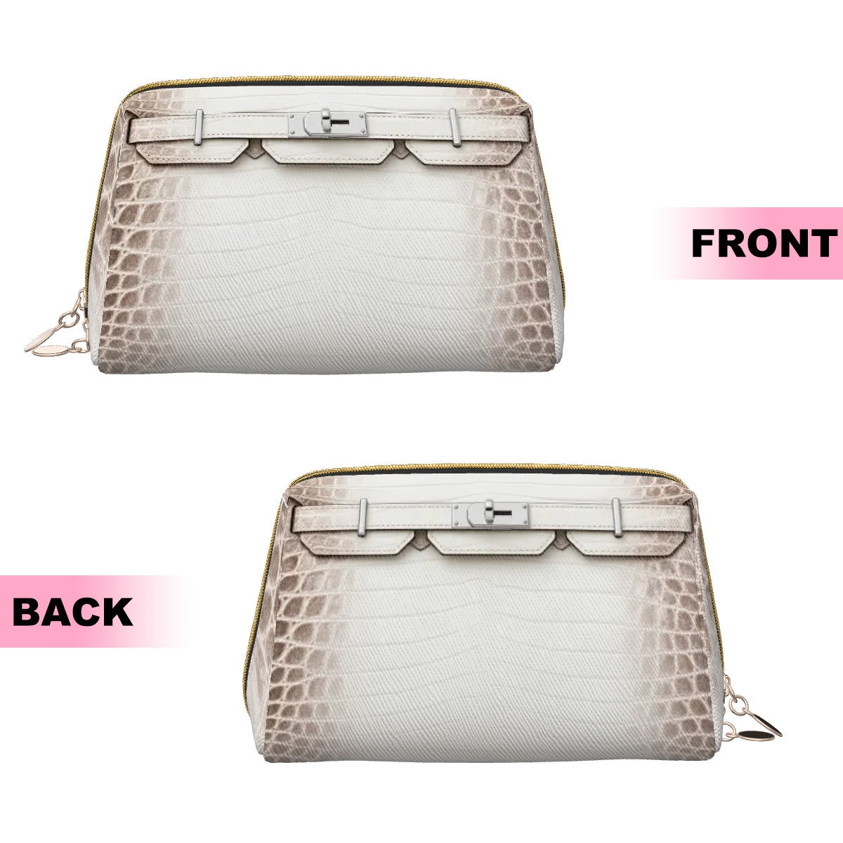 Canal Street White PVC Leather Makeup Bag