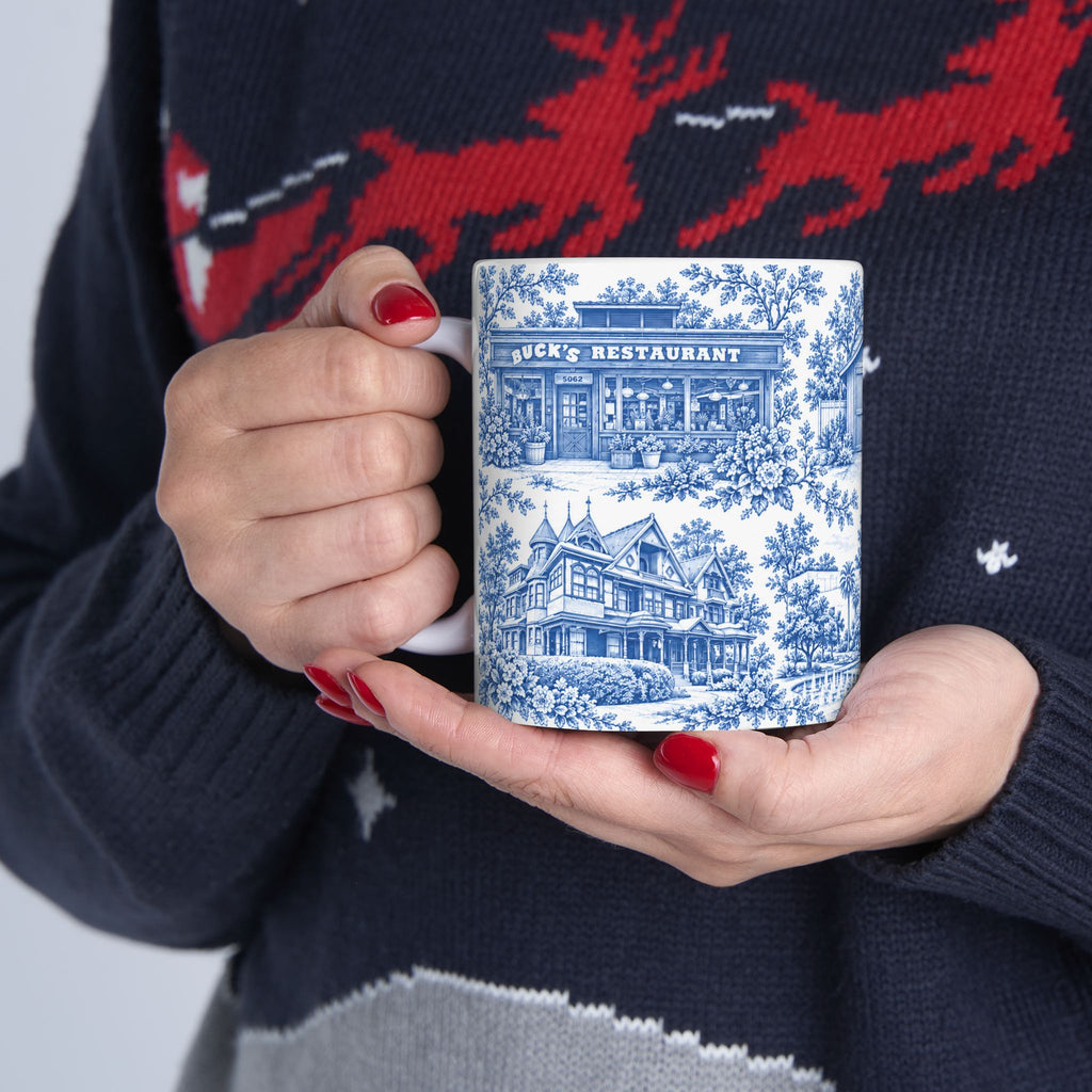 Silicon Valley Blue Toile de Jouy 11oz Ceramic Mug