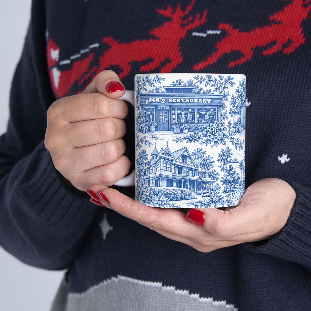 Silicon Valley Blue Toile de Jouy 11oz Ceramic Mug