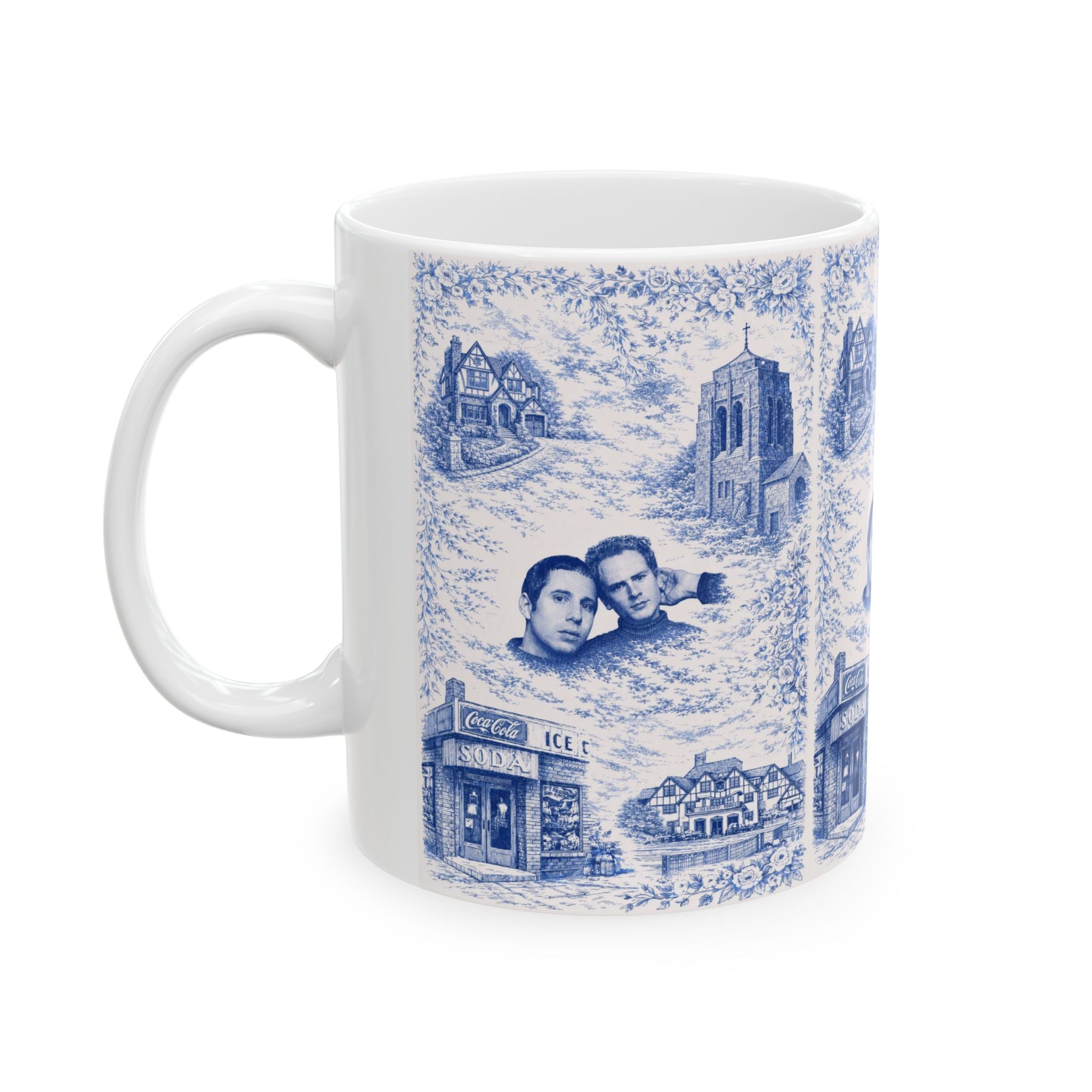 Forest Hills Blue and White Toile De Jouy Mug | Queens Chinoiserie
