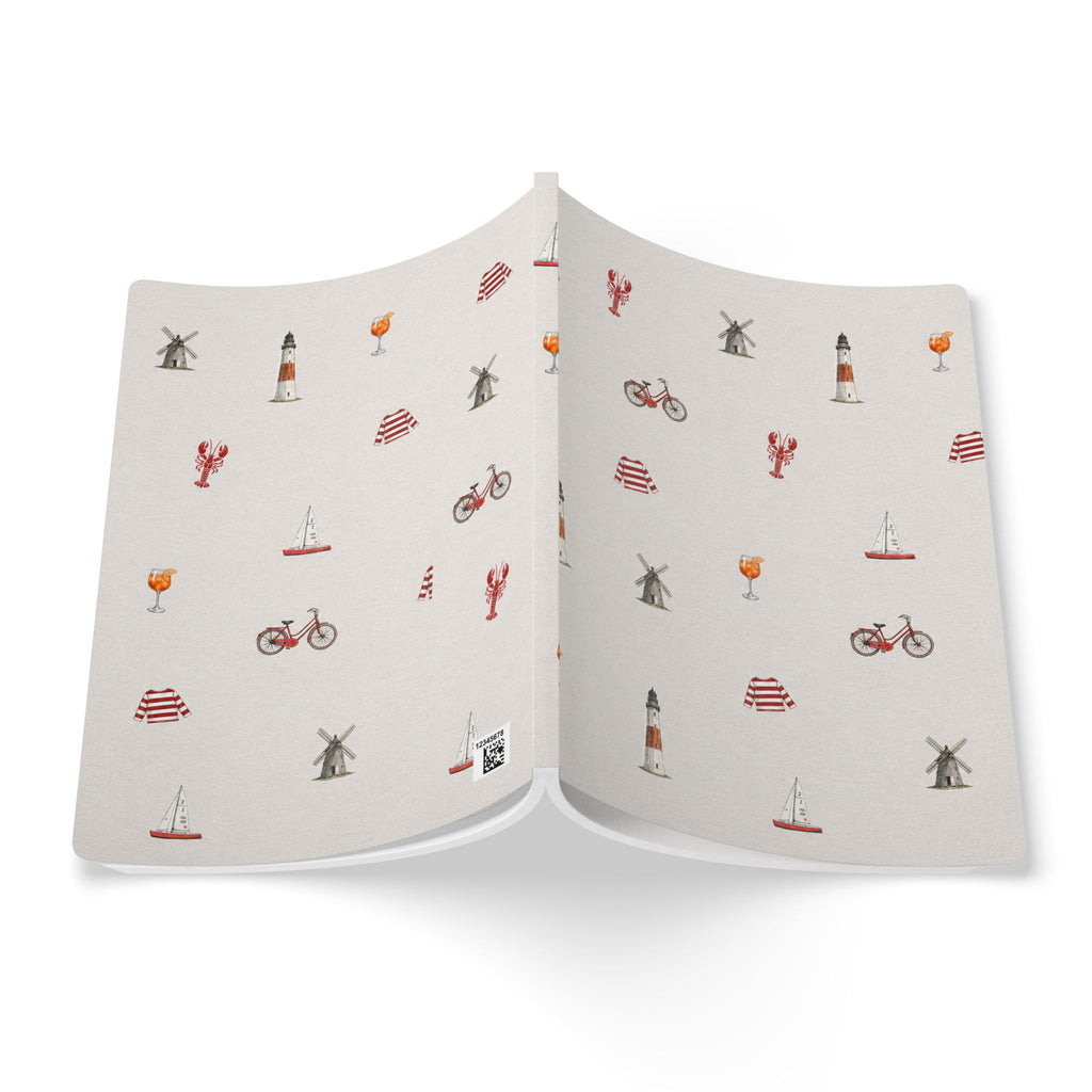 Icons of the Hamptons Heather Gray Softcover Notebook