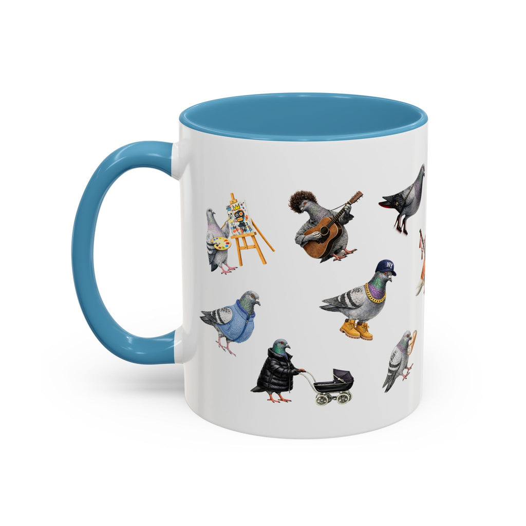 Pigeons of New York Colorful Mug | NYC Pigeon Bird Lovers Coffee Cup