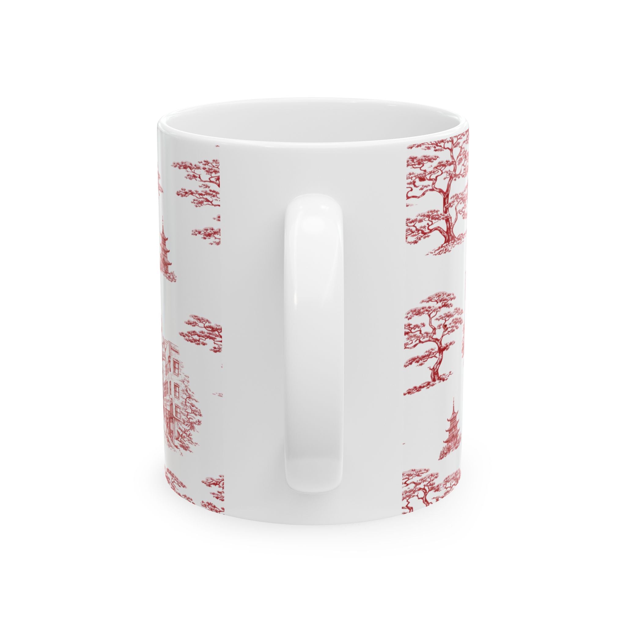 Chinatown Doyers Street Red Toile de Jouy Mug | New York City Chinoiserie Ceramic Mug 11oz