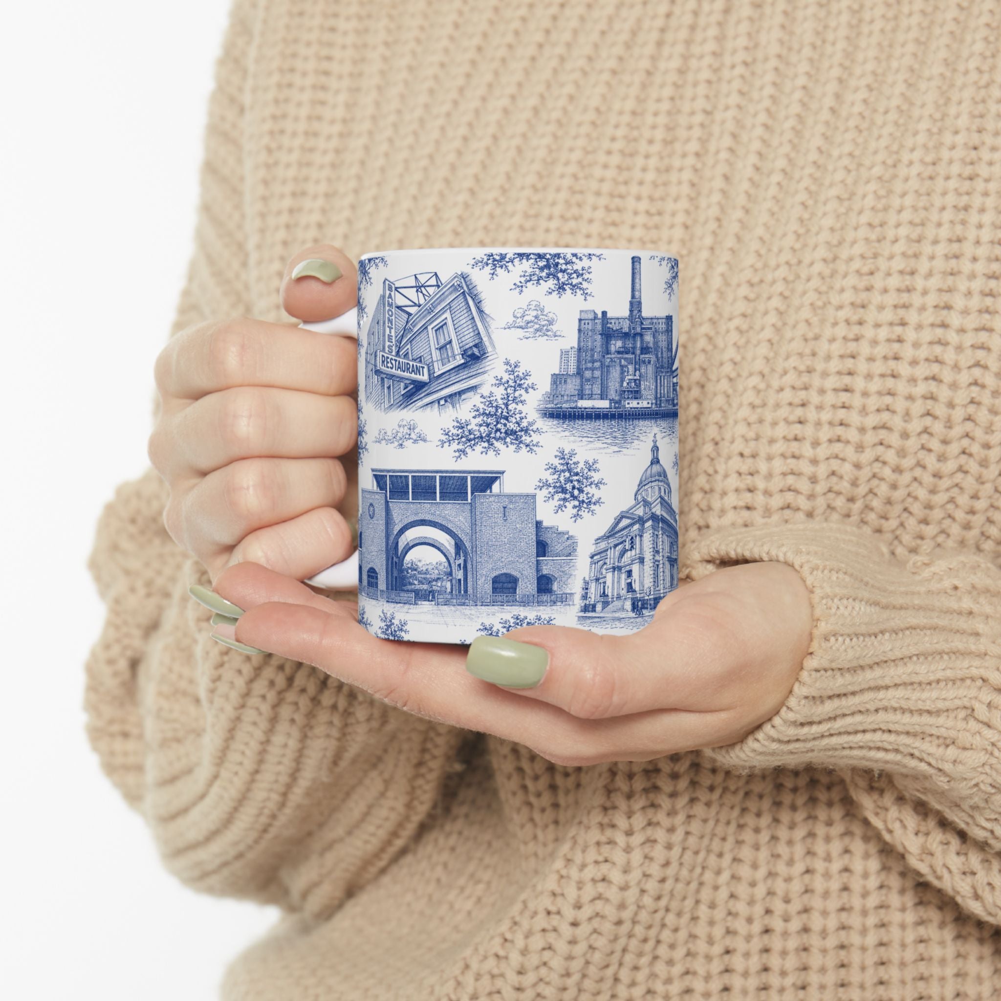 Williamsburg Blue Toile de Jouy Mug | Brooklyn Chinoiserie Ceramic Mug