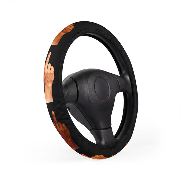 NYC Driver Steering Wheel Cover — Road Rage Flipping the Bird Car Accessory