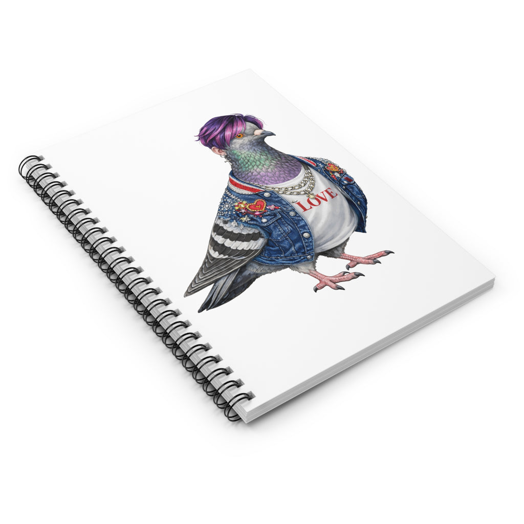 Customizable Koreatown NYC Pigeon Spiral Journal | K-Pop Bird Lovers Notebook