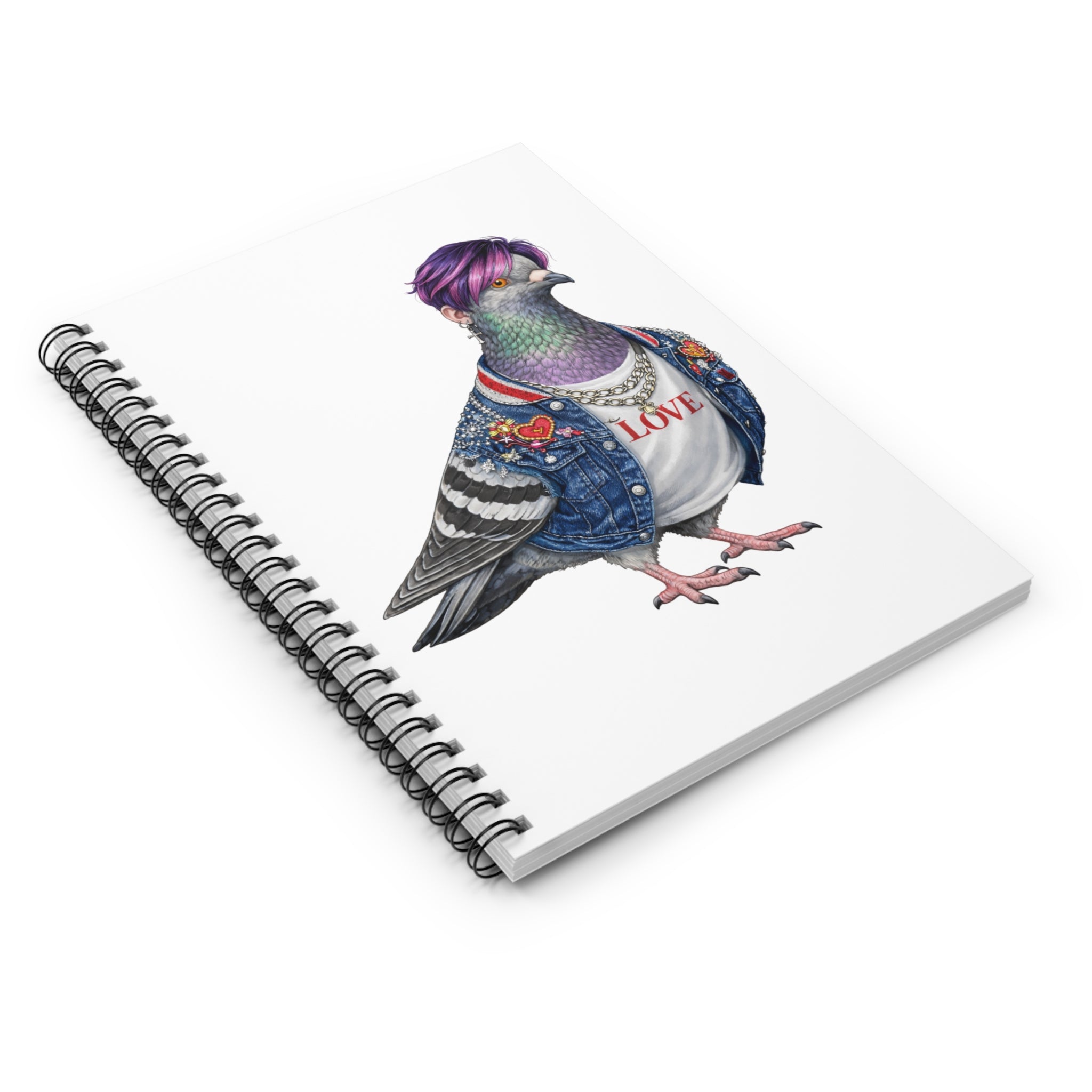 Customizable Koreatown NYC Pigeon Spiral Journal | K-Pop Bird Lovers Notebook