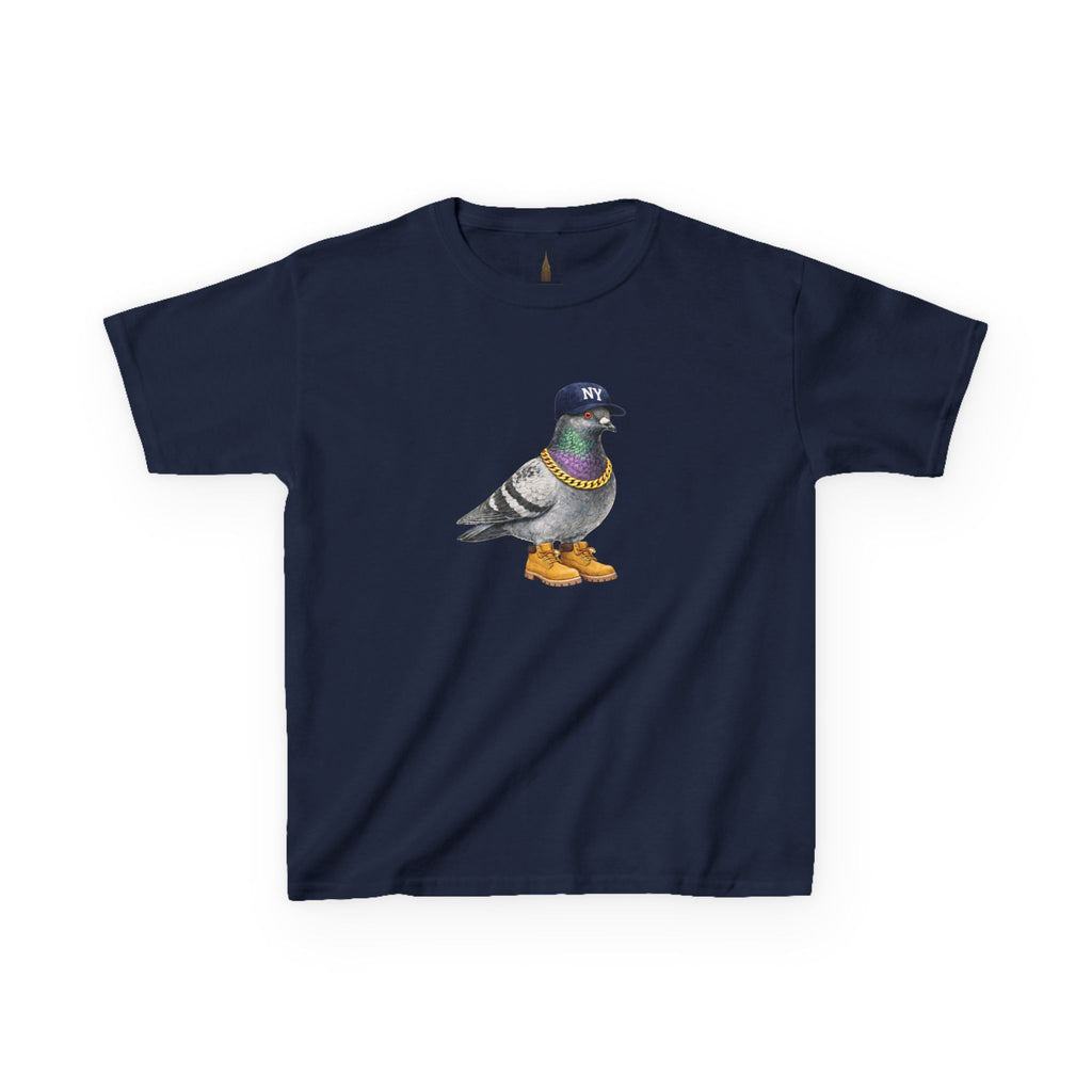 Customizable Bronx NYC Pigeon Kid Tee —  Cute Baseball Fan Bird T-Shirt for Children