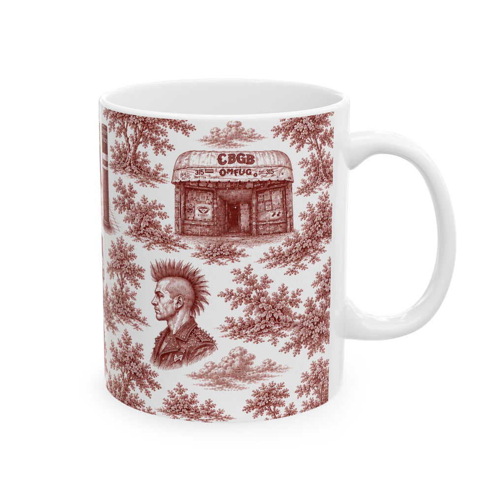 East Village Red Toile de Jouy  Mug | NYC Chinoiserie Ceramic Mug