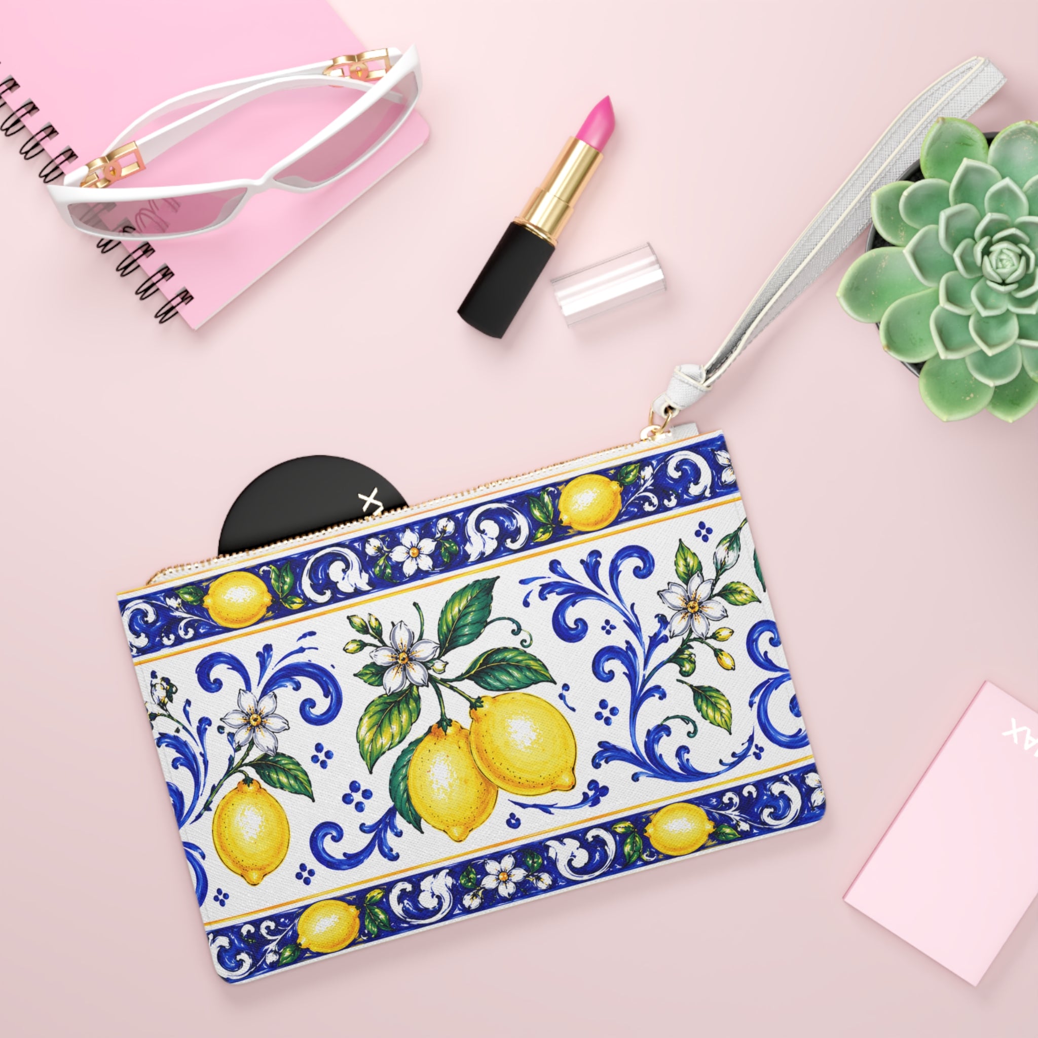 Little Italy Amalfi Blue and White with Lemon Clutch