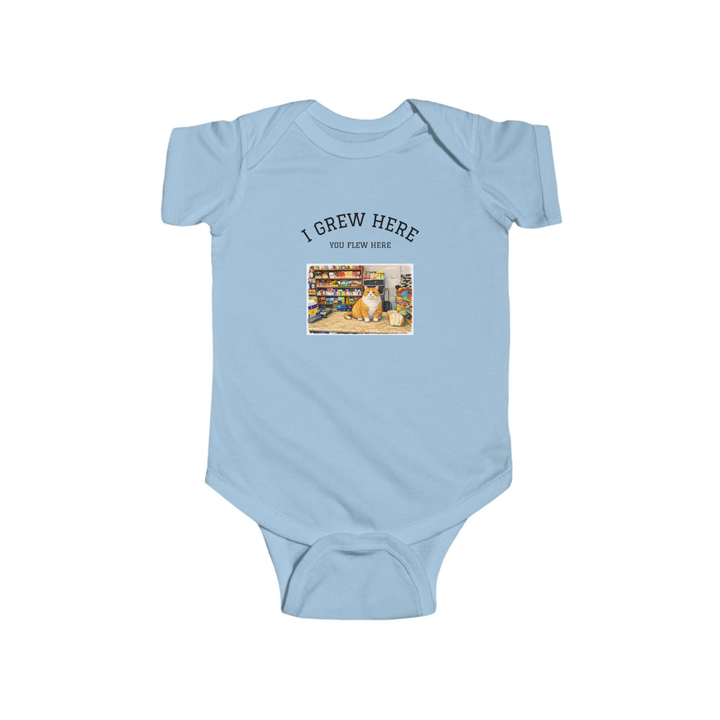 Bodega Cat Baby Bodysuit | I Grew Here You Flew Here baby onesie