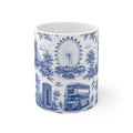 London Blue Toile de Jouy Ceramic Coffee Mug - (11oz; Ships from Europe)