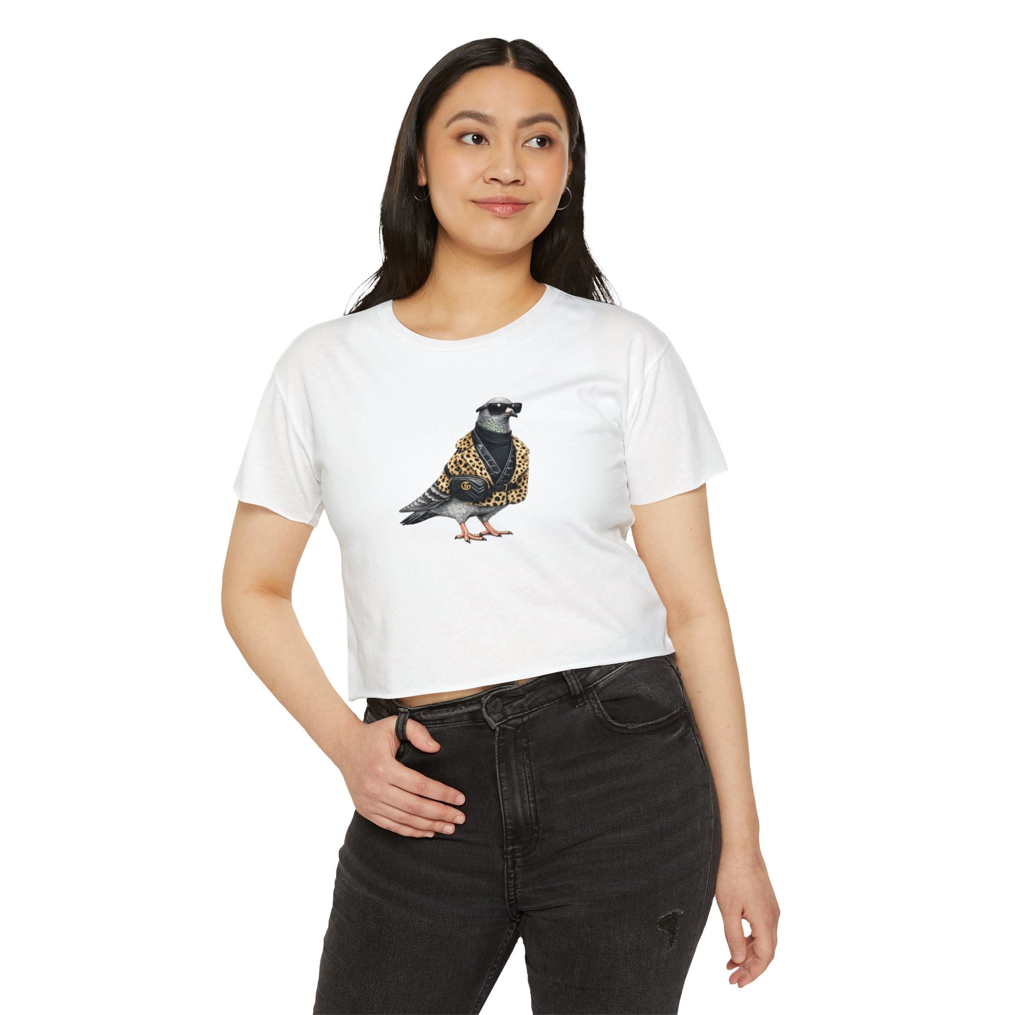 Customizable Staten Island NYC Pigeon Crop Top