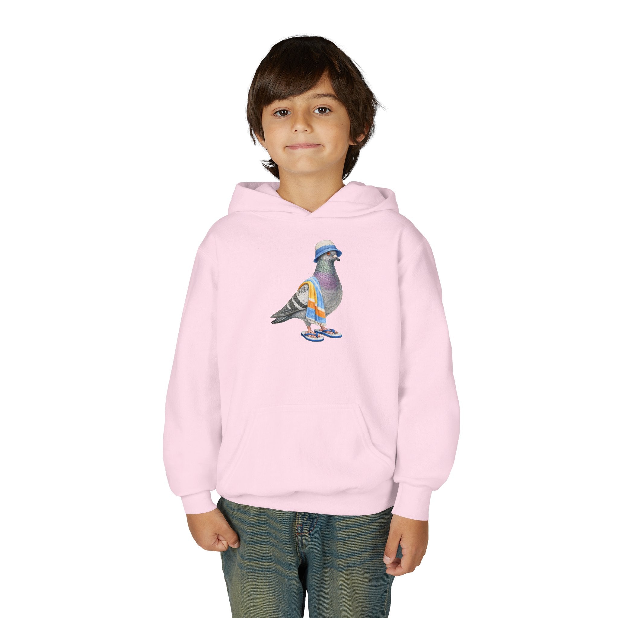 Sudadera con capucha personalizable Coney Island NYC Paloma NYC para niños | Sudadera con capucha para niños amantes de las aves "beach bum" de Nueva York