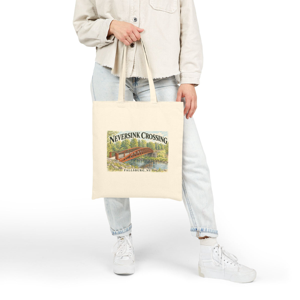 Neversink Crossing Fallsburg, Catskills Upstate New York Cotton Canvas Tote Bag